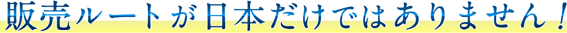 販売ルートが日本だけではありません！